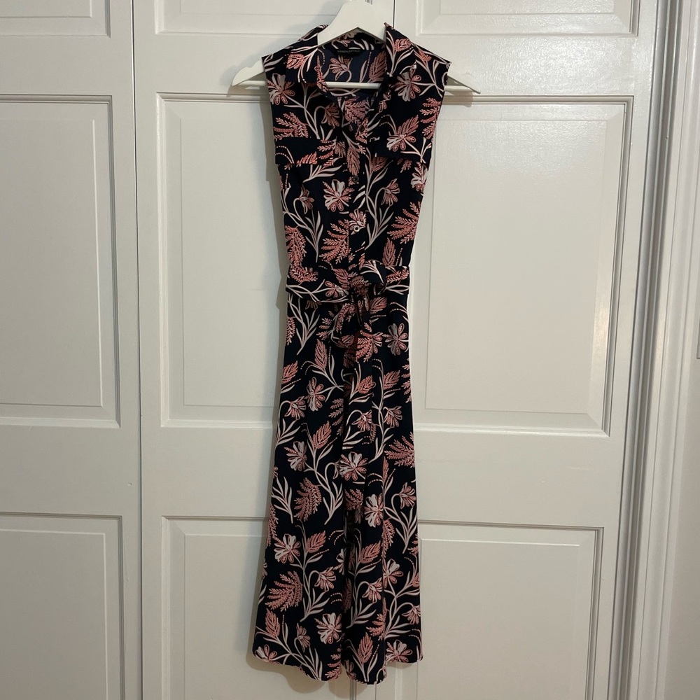 Banana Republic Navy and Pink Sleeveless Sundress